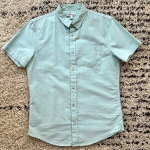 The Rail Men's Short Sleeve Oxford Button Down Shirt w/pocket (M) - Teal/Seafoam